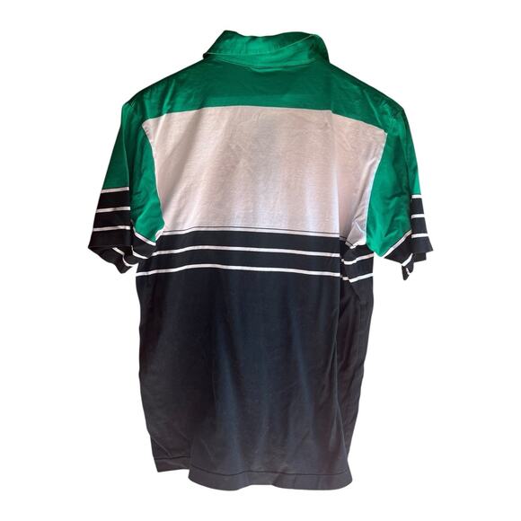 Lyle And Scott Polo Shirt Vintage Mens Medium Color block 3 Button Casuals Retro - Picture 5 of 6